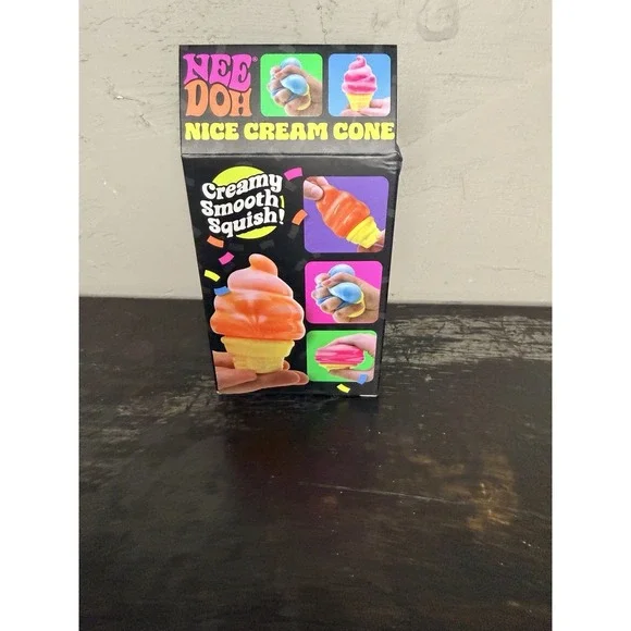 New NEE DOH Nice Cream Cone ORANGE Ice Swirl NEEDOH TikTok Squishy Fidget Toy - Picture 3 of 4